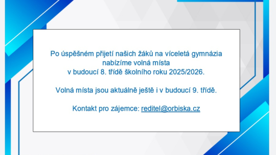 Přijímáme nové žáky na II. stupeň (2025/2026)