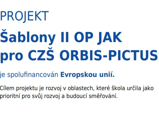 Projekt OP JAK (Šablony II)